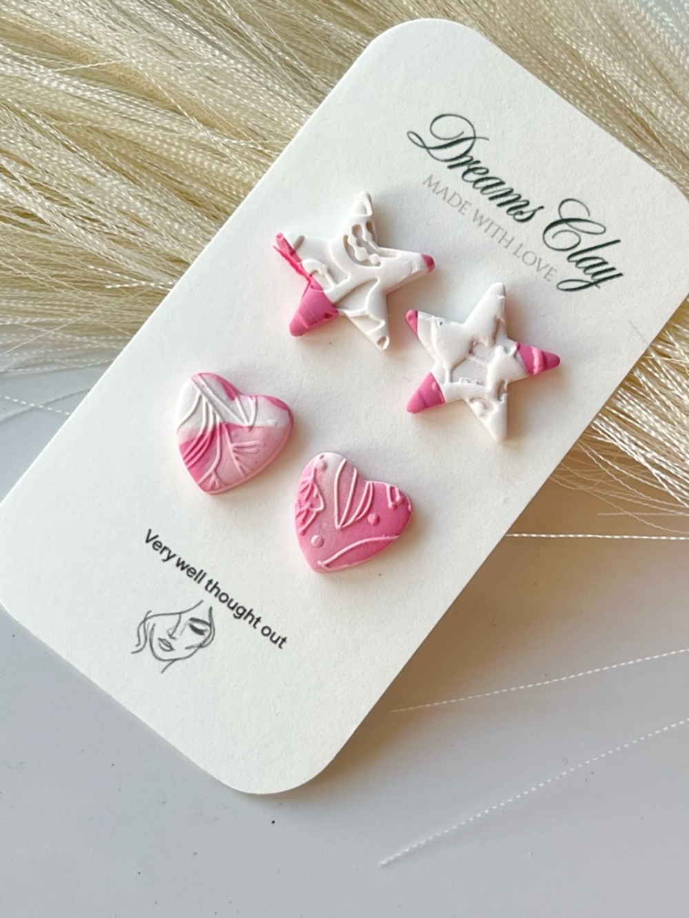 Pink Heart & Star Kids Earring Set
